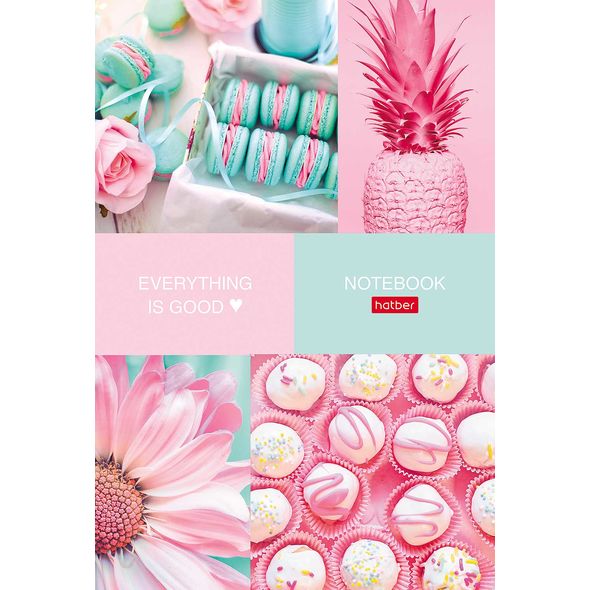 Записная книжка 80л А5ф 145X205мм белая/розовая без линовки тв.переплет мат.ламин. -Розовый флер- , 